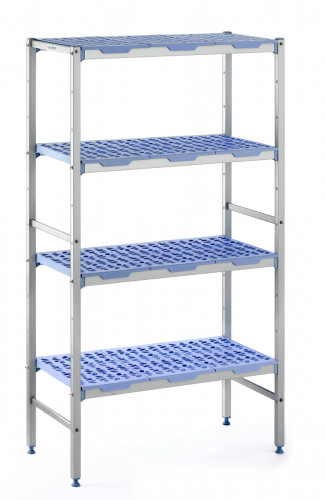Rayonnage aluminium anodisé 99,2 cm x 175 cm 150 kg 4 étagères Tournus