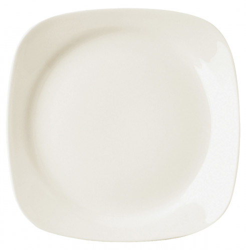 Assiette plate carré ivoire porcelaine vitrifiée 27x27 cm Ska Rak