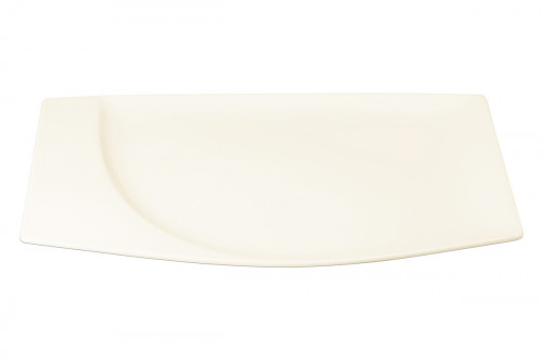 Assiette plate rectangulaire ivoire porcelaine vitrifiée 32,1x20,7 cm Mazza Rak