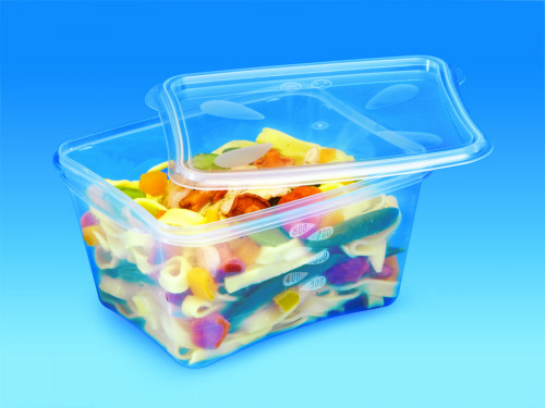 Boîte avec couvercle rectangulaire transparent 15,8x13x3,5 cm 60 cl Prestipack Alphaform (30 pièces)