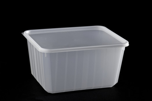 Barquette avec couvercle rectangulaire blanc 15,9x13x8,3 cm 115 cl Carty (100 pièces)