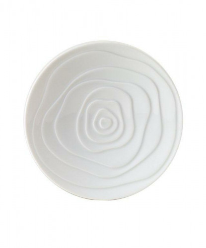 Assiette plate rond blanc porcelaine Ø 15,5 cm Onde Medard De Noblat