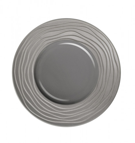 Assiette plate rond gris grès Ø 31,5 cm Escale Medard De Noblat