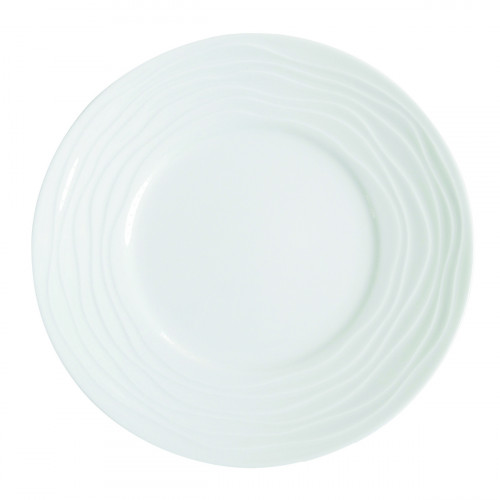 Assiette plate rond blanc porcelaine Ø 21,5 cm Onde Medard De Noblat