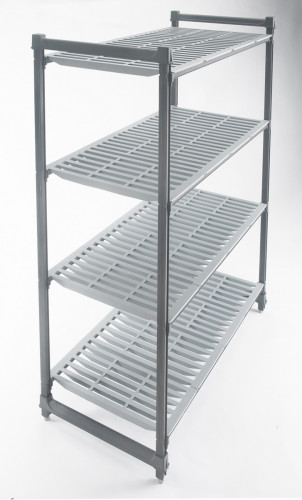 Rayonnage plastique 138 cm x 183 cm 800 kg 4 étagères Basics Plus Cambro