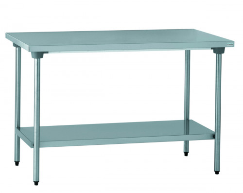 Table centrale avec étagère inox 100x70x90 cm Sans dosseret Avec étagère Tournus