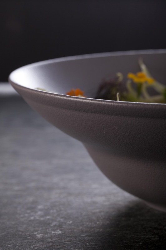 Assiette extra creuse rond Gris stone porcelaine vitrifiée Ø 23 cm Neo Fusion Rak