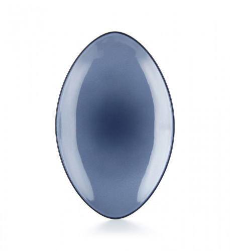 Assiette plate ovale bleu porcelaine 35x22 cm Revol