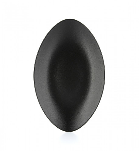 Assiette plate ovale noir porcelaine 35x22 cm Revol