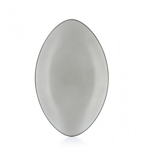 Assiette plate ovale gris porcelaine 35x22 cm Revol