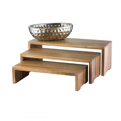 Présentoir brun acacia 56 cm Tablecraft (3 pièces)