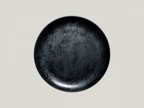 Assiette coupe plate rond noir porcelaine Ø 24 cm Karbon Rak