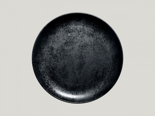 Assiette coupe plate rond noir porcelaine Ø 27 cm Karbon Rak