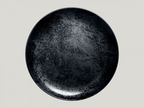 Assiette coupe plate rond noir porcelaine Ø 29 cm Karbon Rak