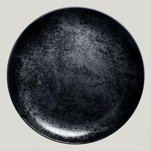 Assiette coupe plate rond noir porcelaine Ø 31 cm Karbon Rak