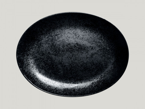 Plat ovale noir porcelaine 32 cm Karbon Rak