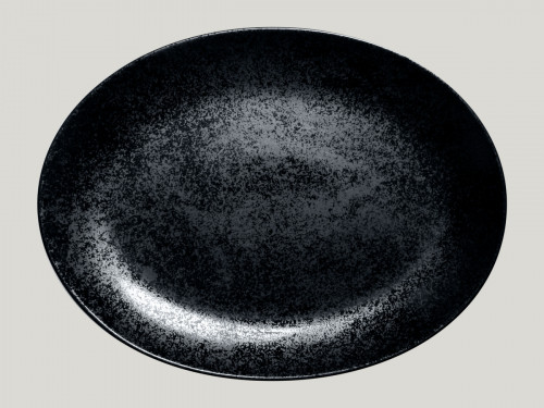 Plat ovale noir porcelaine 36 cm Karbon Rak
