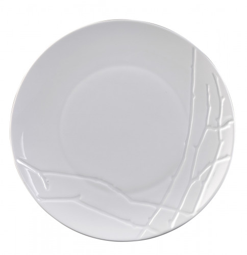 Assiette coupe plate rond blanc porcelaine Ø 28 cm Brushwood Astera