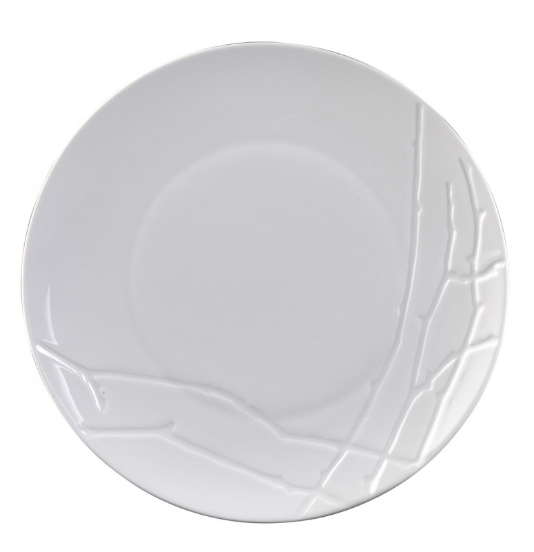Assiette coupe plate rond blanc porcelaine Ø 22 cm Brushwood Astera