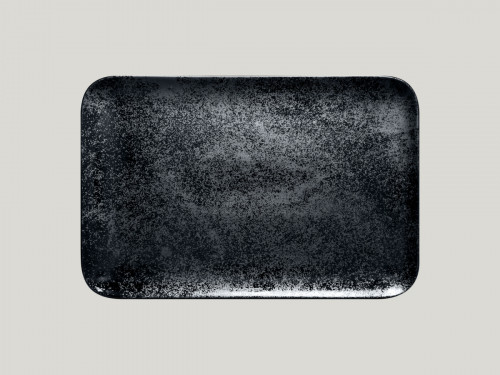 Assiette coupe plate | 2796 rectangulaire noir porcelaine 33x22 cm Karbon Rak