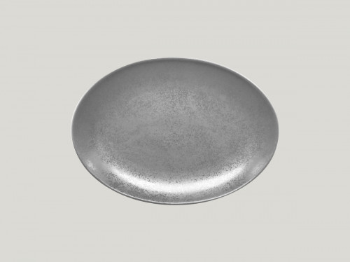 Plat ovale gris porcelaine 32x23 cm Shale Rak