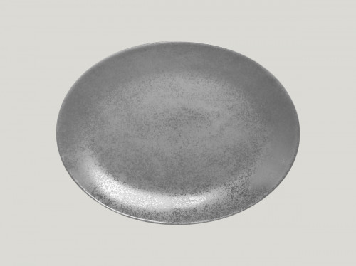 Plat ovale gris porcelaine 36x27 cm Shale Rak