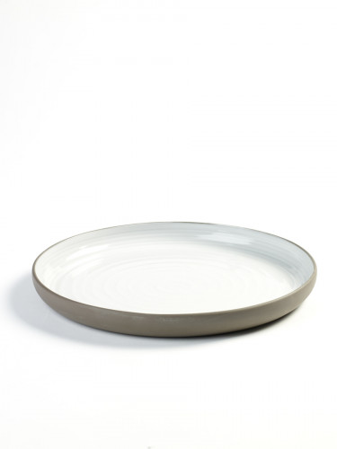 Assiette plate rond taupe porcelaine Ø 26,8 cm Dusk Serax