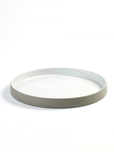 Assiette plate rond taupe porcelaine Ø 20,3 cm Dusk Serax