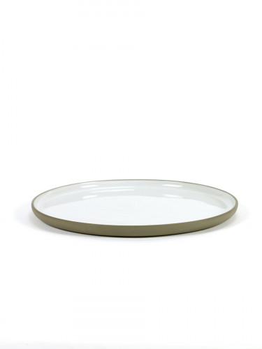 Assiette plate rond taupe porcelaine Ø 23,5 cm Dusk Serax