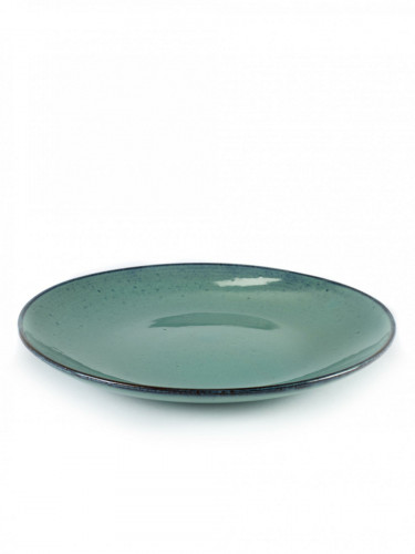 Assiette coupe plate rond turquoise terre cuite Ø 28,5 cm Aqua Serax