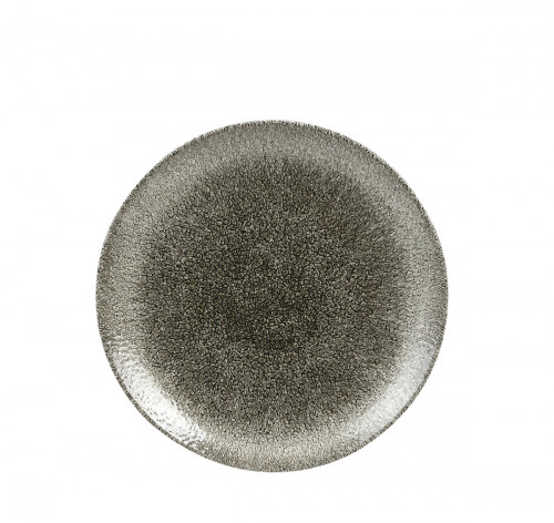 Plat rond noir porcelaine Ø 21,7 cm Raku Churchill