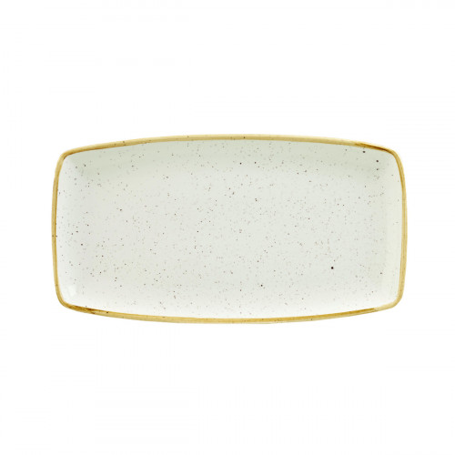 Assiette plate rectangulaire barley white porcelaine 29,5x15 cm Stonecast Churchill