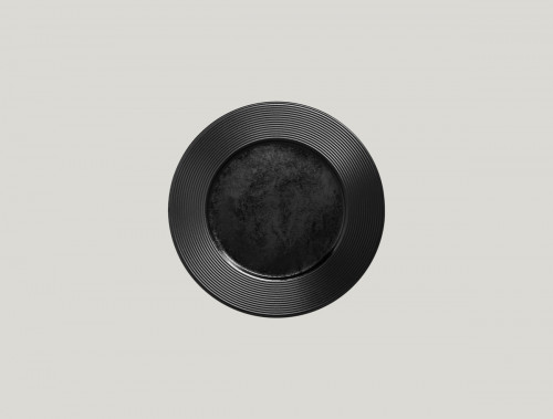 Assiette plate rond noir porcelaine Ø 22 cm Edge Rak