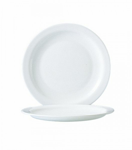 Assiette plate rond blanc verre opal Ø 19,5 cm Hoteliere Arcoroc