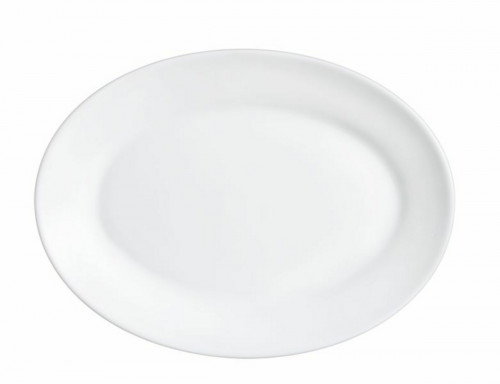 Assiette plate ovale blanc verre 29 cm Restaurant Blanc Arcoroc