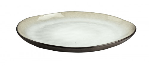 Assiette coupe plate rond blanc grès Ø 28 cm Shadow Medard De Noblat