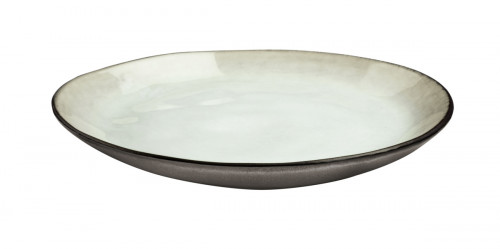 Assiette coupe plate rond blanc grès Ø 20,5 cm Shadow Medard De Noblat