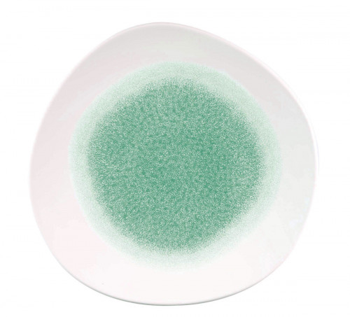 Assiette plate rond vert porcelaine Ø 26,4 cm Raku Churchill