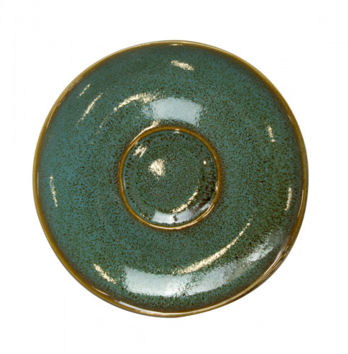 Sous tasse rond vert grès émaillé Ø 14 cm Sky Pro.mundi