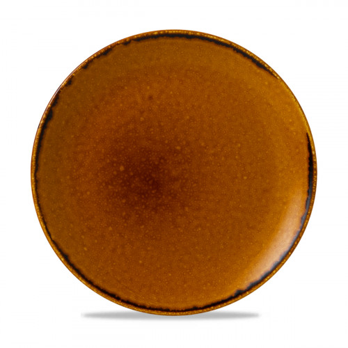 Assiette coupe plate rond marron porcelaine Ø 21,7 cm Harvest Dudson