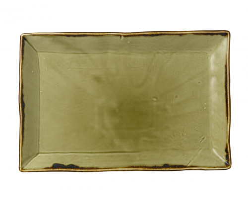 Assiette plate rectangulaire vert porcelaine 28,5x18,7 cm Harvest Dudson