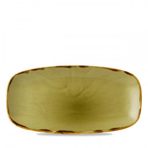 Assiette plate rectangulaire vert porcelaine 29,8x15,3 cm Harvest Dudson