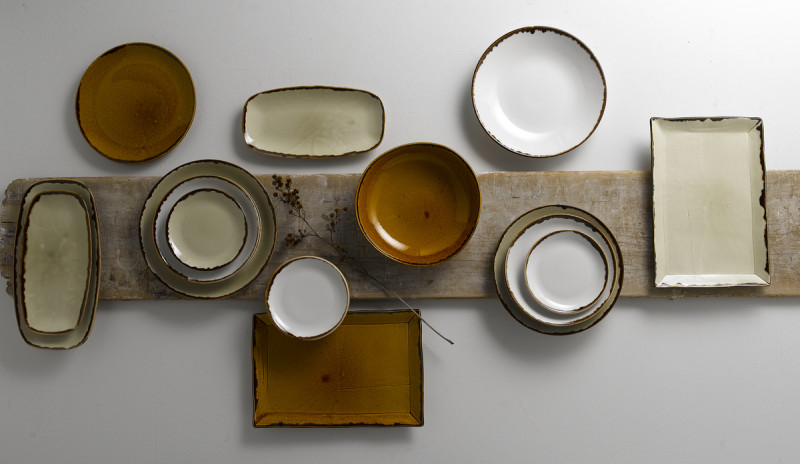 Assiette plate rectangulaire beige porcelaine 28,5x18,7 cm Harvest Dudson