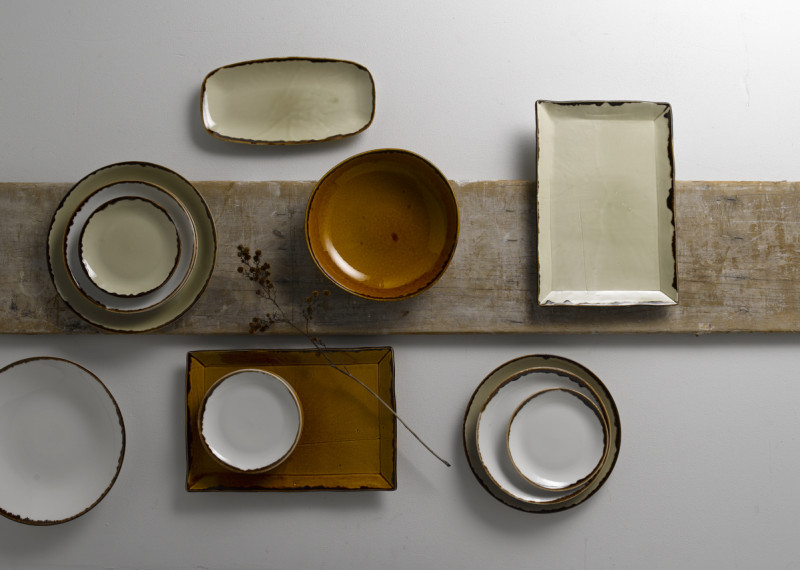 Assiette plate rectangulaire beige porcelaine 28,5x18,7 cm Harvest Dudson