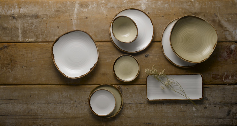 Assiette plate rectangulaire beige porcelaine 34,5x23,3 cm Harvest Dudson
