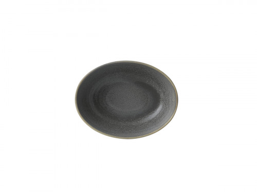 Assiette creuse ovale gris porcelaine 21,6x16,4 cm Evo Dudson