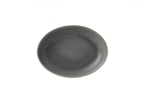 Assiette creuse ovale gris porcelaine 26,7x19,7 cm Evo Dudson