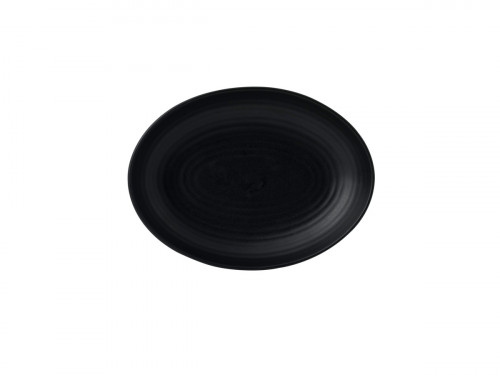 Assiette creuse ovale noir porcelaine 26,7x19,7 cm Evo Dudson