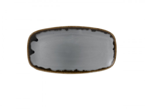 Assiette plate rectangulaire gris porcelaine 35,5x18,9 cm Harvest Dudson