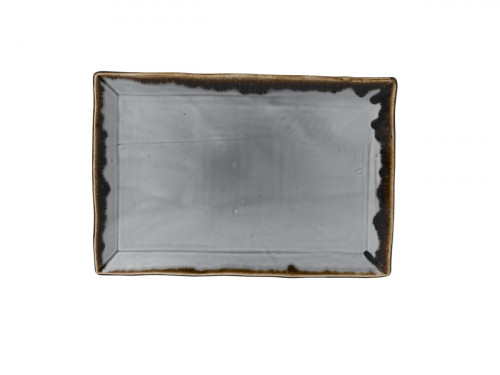Assiette plate rectangulaire gris porcelaine 34,5x23,3 cm Harvest Dudson